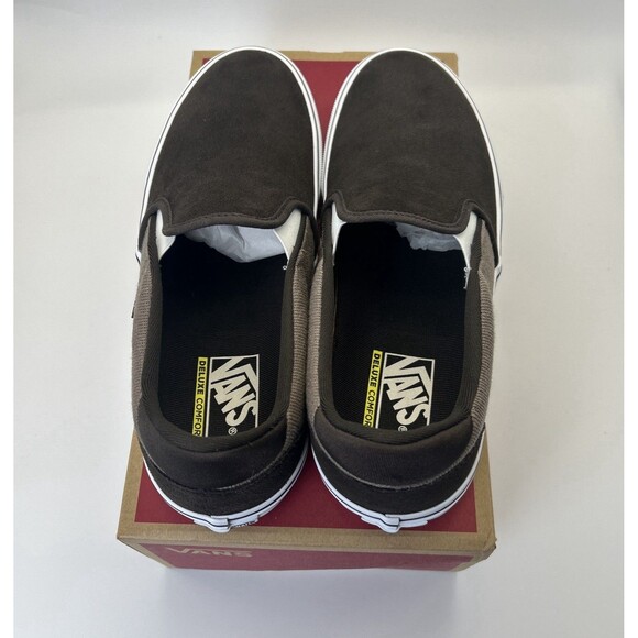 VANS Asher Deluxe Slip-on Shoes Men’s 9 Cozy Knit Coffee Skater Comfort Sneakers - Picture 5 of 7